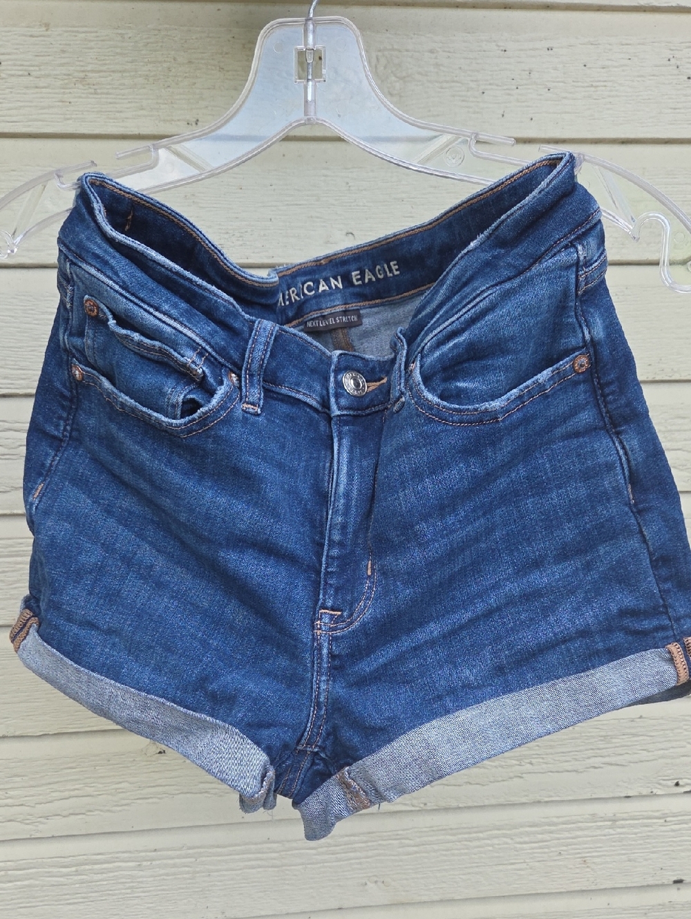 American Eagle Outfitters Dark Blue Denim Roll-Cuff Women’s Shorts Size 6